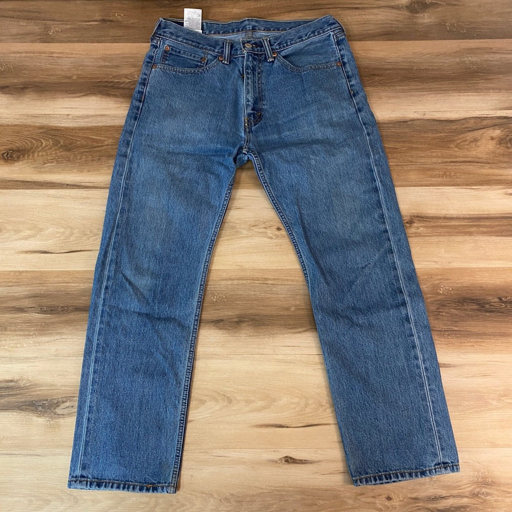 Levi's 505‎ Regular Fit Jeans Men's 34 x3 0 Blue Denim Straight Leg Pants